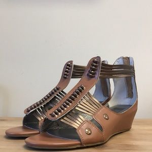 🎁 Mamzelle Him Metal Bronze Leather Sandals